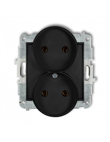 MINI Gniazdo podwójne b/u czarny mat...