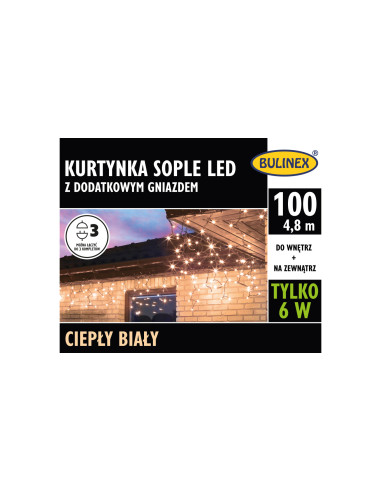 Lampki choinkowe kurtynka sople 100l...