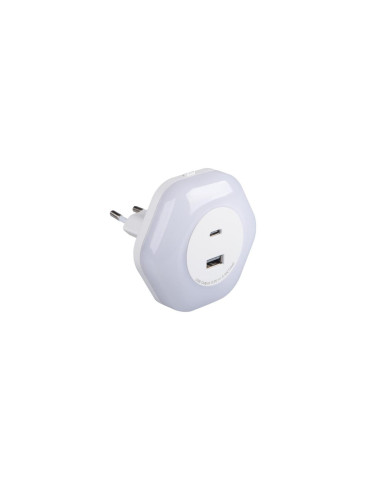 Lampka wtykowa BOLA LED 2xUSB WW W...