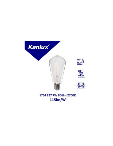 Żarówka LED ST64 XLED W ST64 7W-WW...