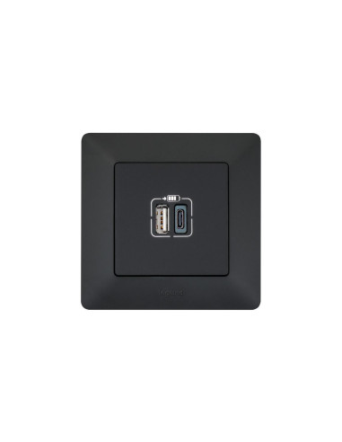 VALENA LIFE gniazdo USB A+C 3A czarne...