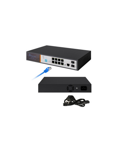 Switch PoE 8x Gigabit PoE/PoE+, 2x...