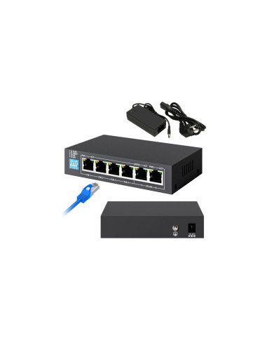 Switch PoE 4x Gigabit PoE/PoE+, 2x...