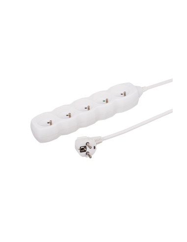 Przedłużacz 5-gniazdowy, 1,5m biały,...