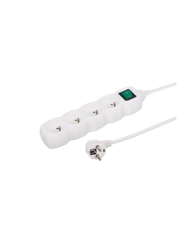 Przedłużacz 4-gniazdowy, 5m biały, z...