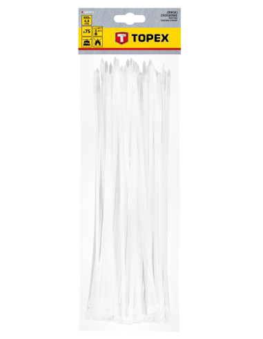 Opaski zaciskowe 4.8 x 300 mm białe...