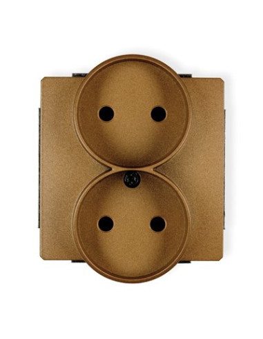 DECO Gniazdo podwójne b/u złoty...