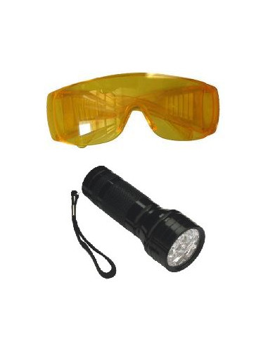 Zestaw latarka UV+ okulary,lampa UV...