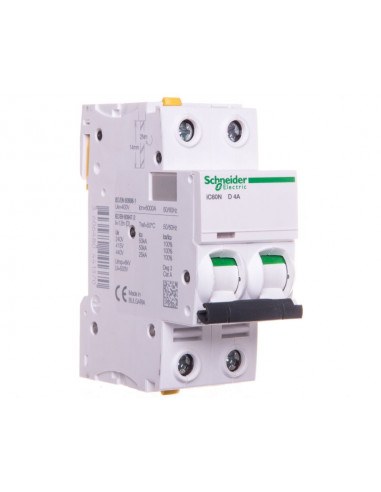 Wyłącznik nadprądowy 2P D 4A 6kA AC...